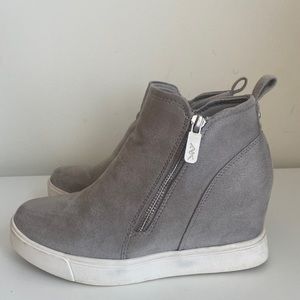 Anne Klein Sport Carsen Hidden-Wedge Heel High-Top Sneakers Size 7 Fabric Upper